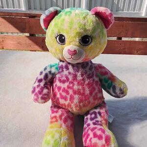 Build a Bear Lisa Frank Colorful Spotted Cat Plush 18" Leopard Cheetah